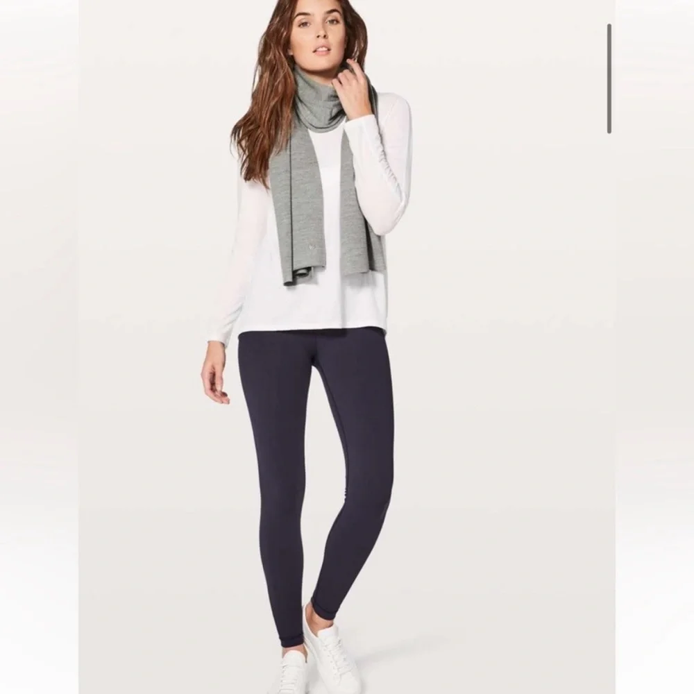 Lululemon Gray Merino Wool Cozy Up Scarf